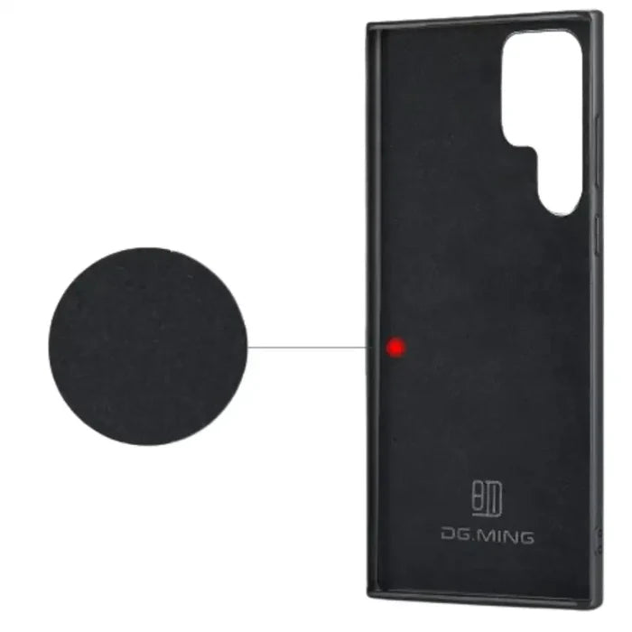 Red M2 leather magnetic case for Samsung Galaxy from 9eight5 by Habicare, showcasing sleek design and secure fit.