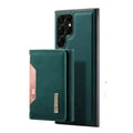 Habicare M2 Leather Case for Samsung in green with wallet and magnetic closure, designed for stylish protection.