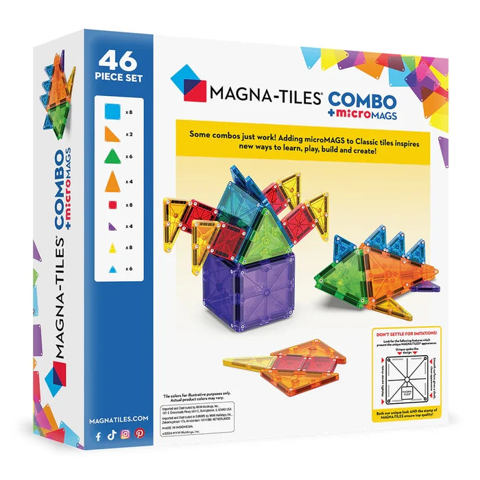 Magna-Tiles Combo - 46 Piece Magnet Block Building Set