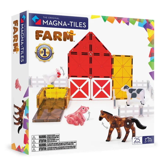 Magna-Tiles Farm Animals - 25 Piece Magnet Block Building Set