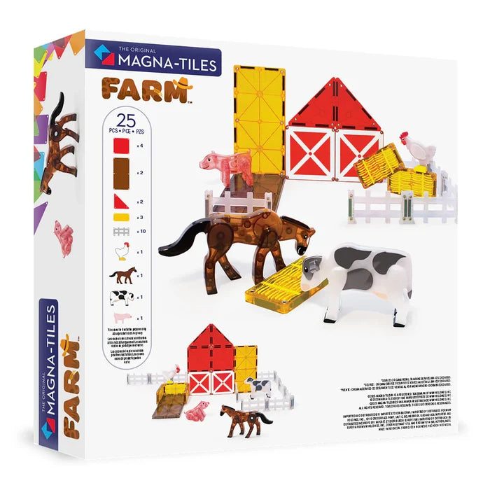 Magna-Tiles Farm Animals - 25 Piece Magnet Block Building Set