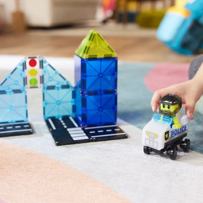 Magna-Tiles Police Patrol - 20 Piece Magnet Block Building Set