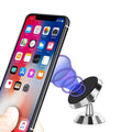 Black magnetic phone holder by 9eight5 for phones and tablets, shown attached to a metal surface.