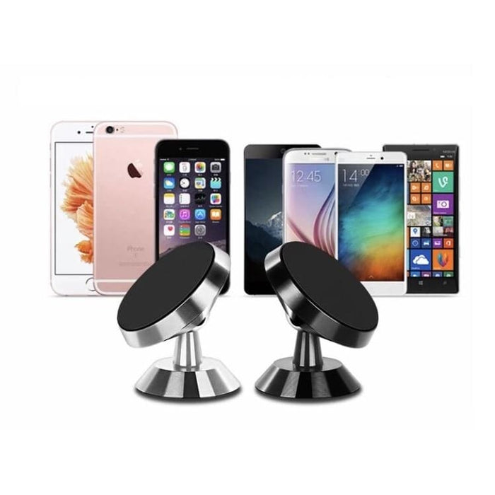 Black magnetic phone holder by 9eight5, designed for securing smartphones and tablets to desks or car mounts.