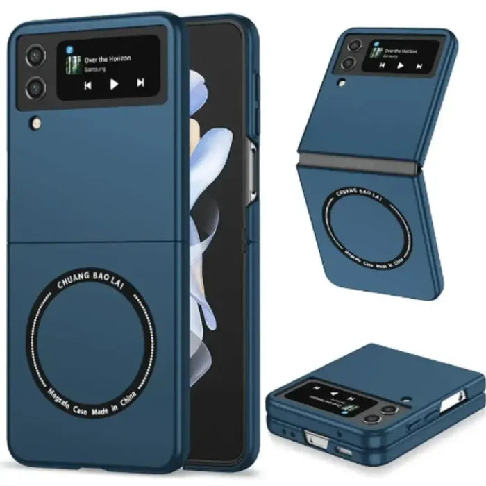 Habicare 9eight5 MagSafe case for Samsung Galaxy Z Flip 4 in black with magnetic attachment and 23 color options.