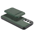 Habicare 9eight5 Magsafe Wallet Case for Samsung S/A Series in green, featuring a 2-in-1 design with card slots and protective cover.