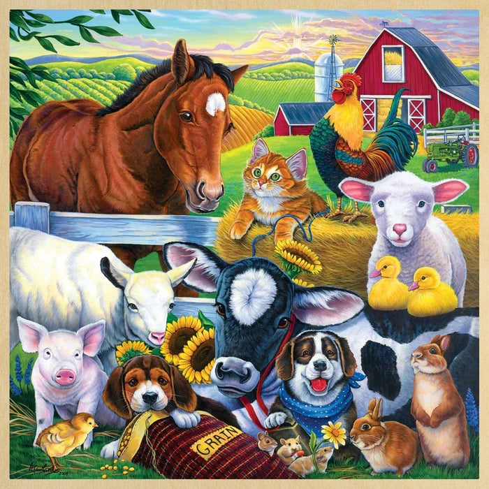 MasterPieces Farm Friends Fun Facts 48 Piece Wood Jigsaw Puzzle
