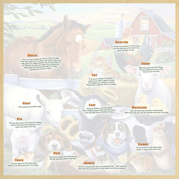 MasterPieces Farm Friends Fun Facts 48 Piece Wood Jigsaw Puzzle