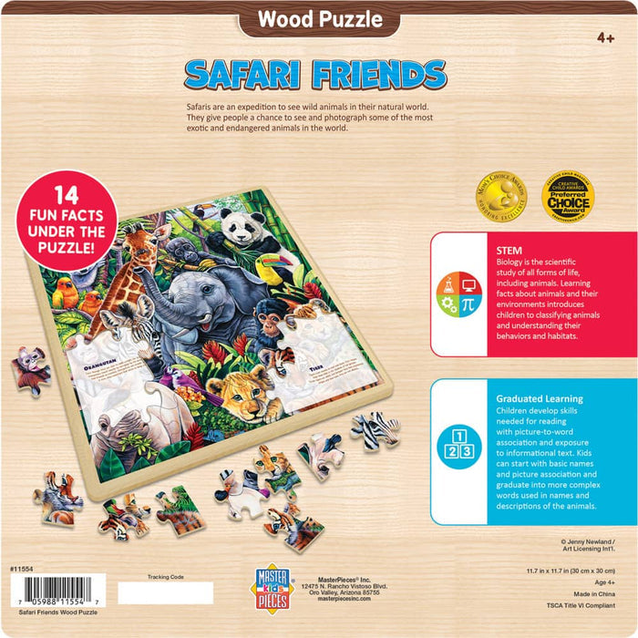 MasterPieces Safari Friends Fun Facts 48 Piece Wood Jigsaw Puzzle