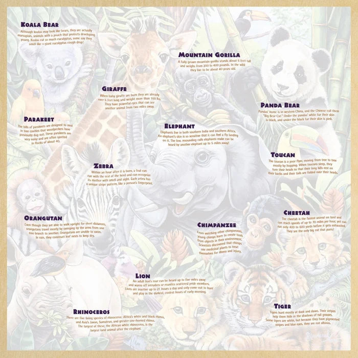 MasterPieces Safari Friends Fun Facts 48 Piece Wood Jigsaw Puzzle