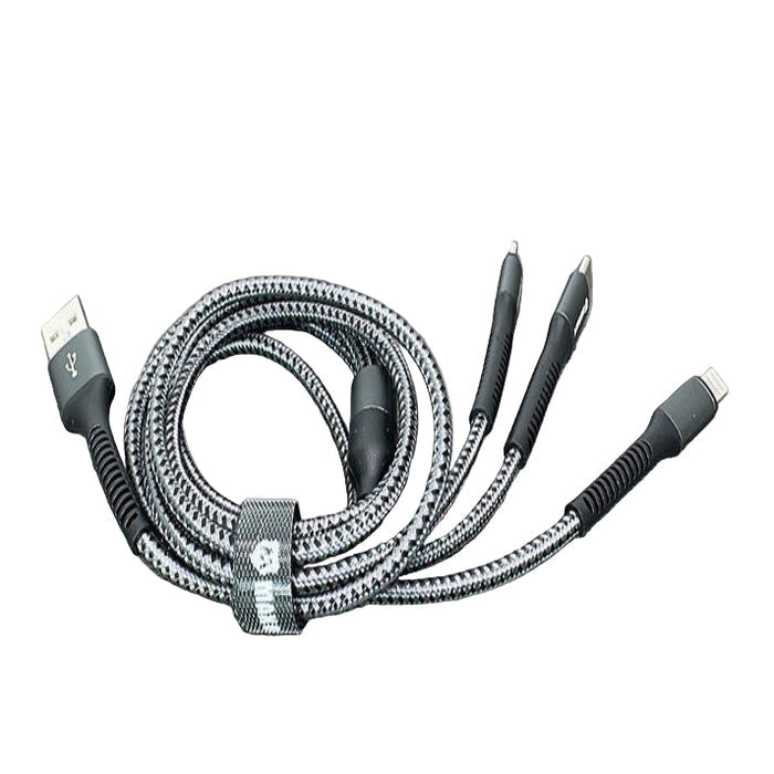 9eight5 Maxguard 1.2M M+C+L cable for electronics, showing a black 1.2-meter multi-connection cable with connector ends.