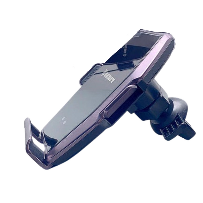 9eight5 Maxguard 15W wireless car charger holding a smartphone in a vehicle mount, designed for fast charging phone and tablet devices