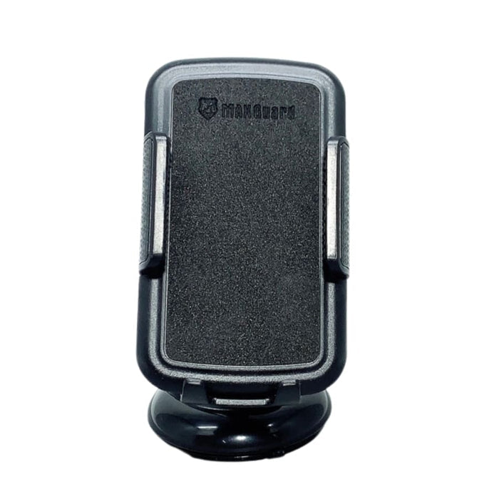 Maxguard M3 dashboard phone holder by 9eight5 mounted on a car dashboard for secure phone and tablet support.