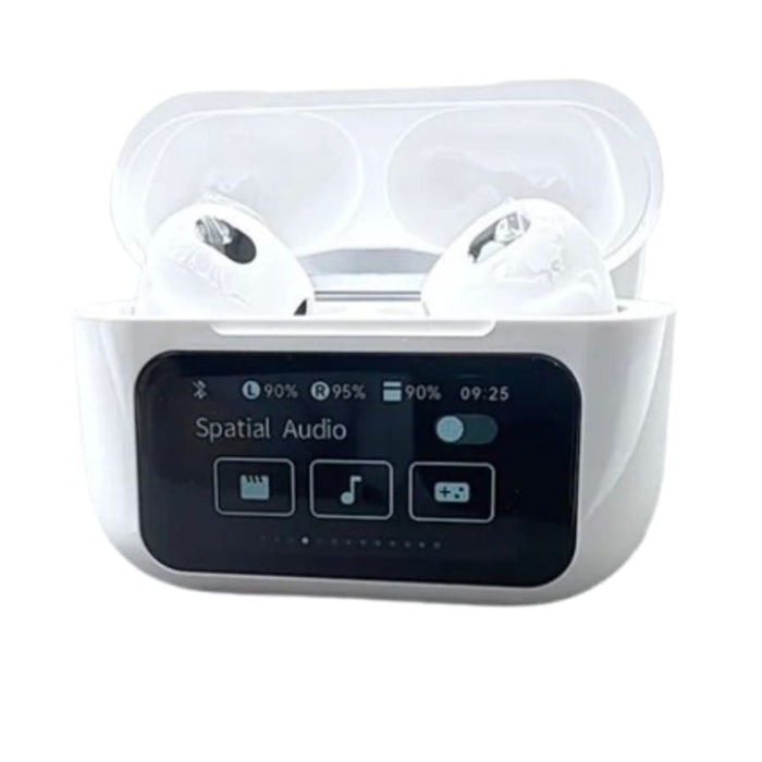 9eight5 Maxguard wireless earphones with LED color touchscreen, designed for phone and tablet accessories.