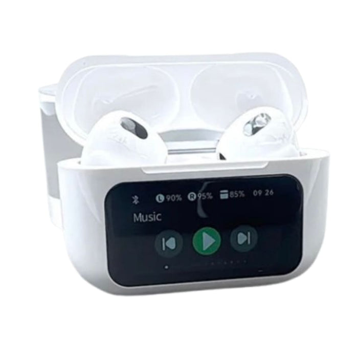 Maxguard wireless earphones with LED color touchscreen, Bluetooth accessories for phone and tablet use, sleek design and controls