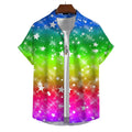 Men’s 3D Print Rainbow Shirt by Habicare, short sleeve design with vibrant rainbow patterns, available in 10 different styles.