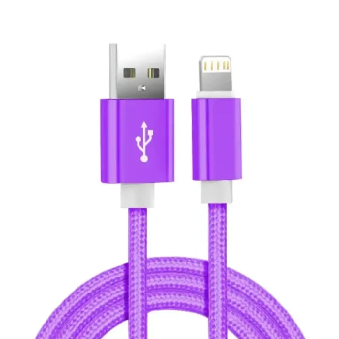 Habicare 9eight5 metal braided USB cable for iPhone and iPad, available in 1m, 2m, and 3m lengths, durable and stylish.