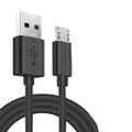 Black 25cm Micro USB cable from 9eight5, an electronic accessory for charging and data transfer, shown lying flat.