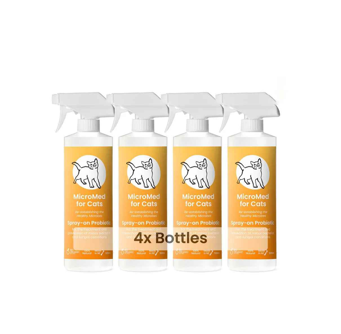 MicroMed for Cats Acute Care bundle with four 500ml bottles, providing immediate care for feline health needs.