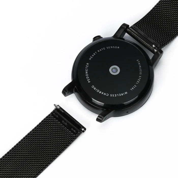 Habicare Milanese strap for Garmin Venu, Vivoactive, Forerunner series in black, silver, rose gold, and gold, 20mm/22mm TWS style.