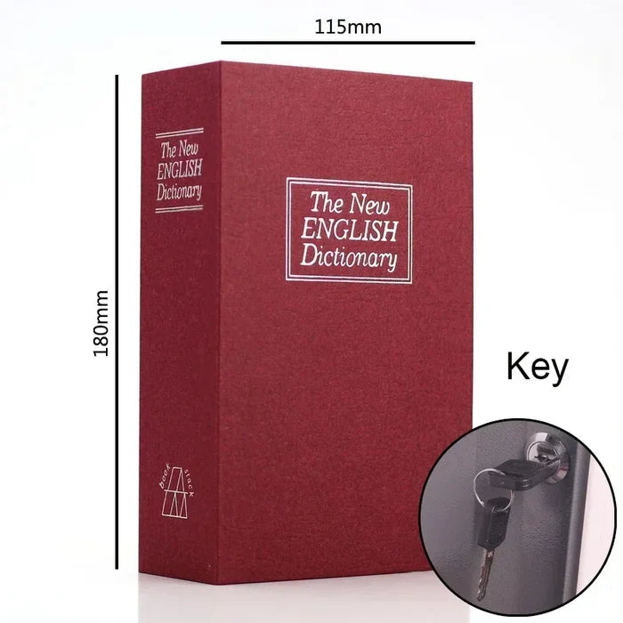 Habicare Mini Dictionary Book Safe in HBC style, compact security safe resembling a small dictionary for discreet storage.