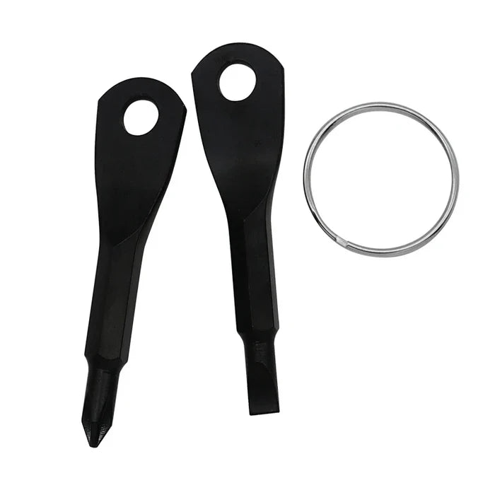 Habicare Mini Keychain Screwdriver Tool with Phillips and slotted tips in two colors, compact and portable for everyday use.