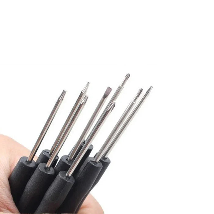 Habicare 12-in-1 Mini Precision Screwdriver Set with various small screwdrivers and bits for electronics and detailed repairs.