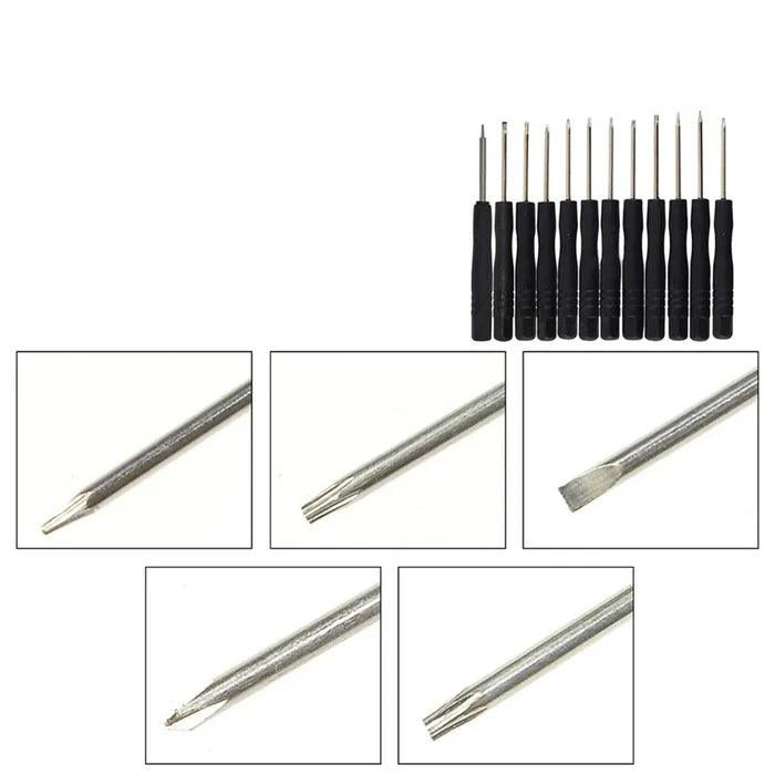 Habicare Mini Precision Screwdriver Set (12-in-1) with multiple small screwdrivers for detailed repair work, shown in a compact case.