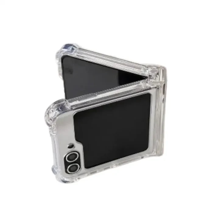 Magnetic mirror case for Samsung Z Flip series by Habicare, featuring a sleek design and reflective surface.