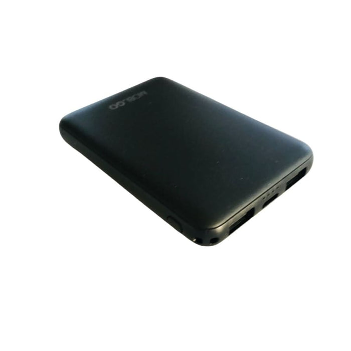 9eight5 Mobigo 6,000 mAh power bank with USB ports and digital display for phone and tablet charging.