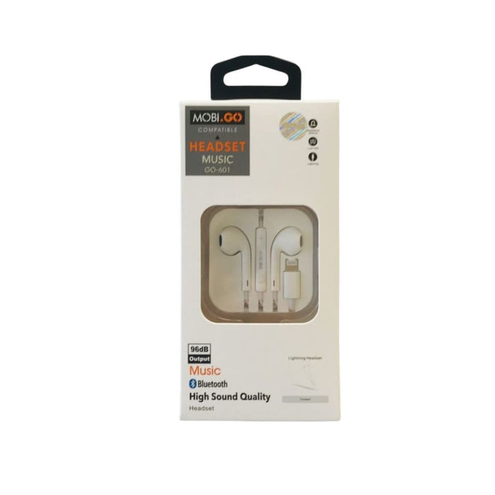 Black Mobigo earphones by 9eight5 with in-ear design and inline microphone for phone and tablet use.