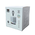 9eight5 Mobigo K16 wireless speaker showing its sleek black design with control buttons on top and a compact portable size