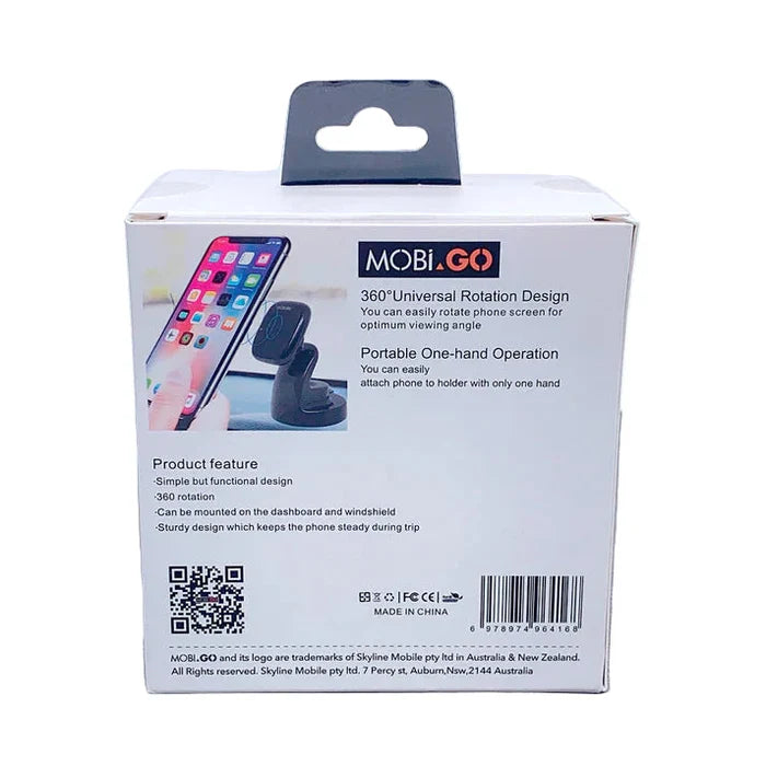 Mobigo Magnetic Car Holder G7 by 9eight5 holding a smartphone attached to a car dashboard with a sleek magnetic mount.
