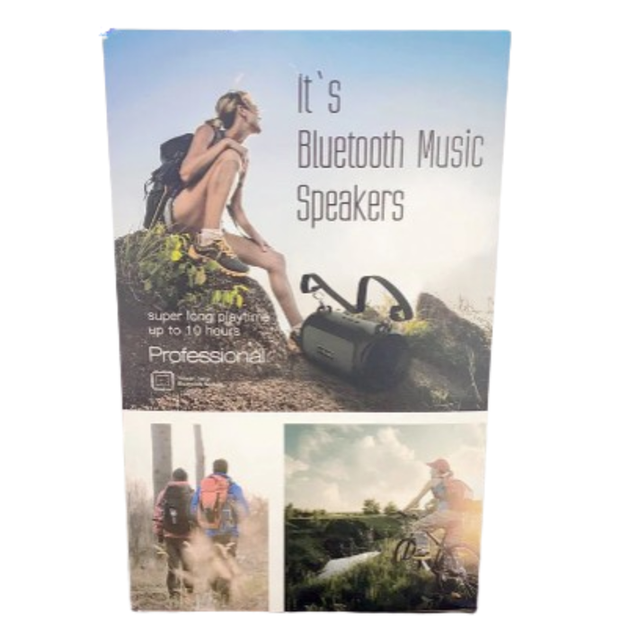 Mobigo Wireless Bluetooth Speaker K33 by 9eight5 showing sleek black design with control buttons and compact size.