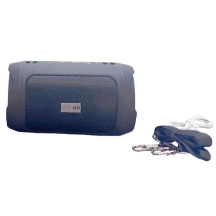 Mobigo K33 wireless Bluetooth speaker by 9eight5 with a compact design and built-in controls, shown in black on a white background.