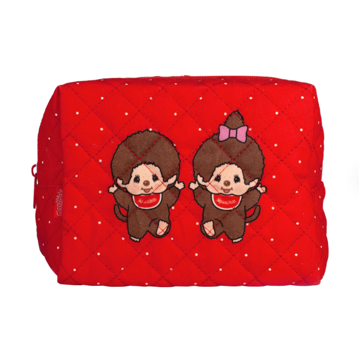 Monchhichi 7 Inch Soft Quilted Pouch - Boy and Girl