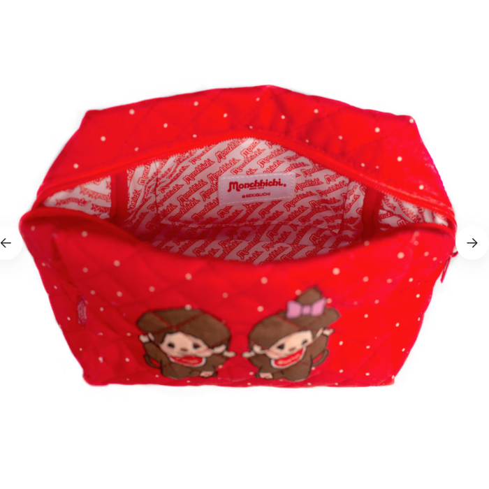Monchhichi 7 Inch Soft Quilted Pouch - Boy and Girl