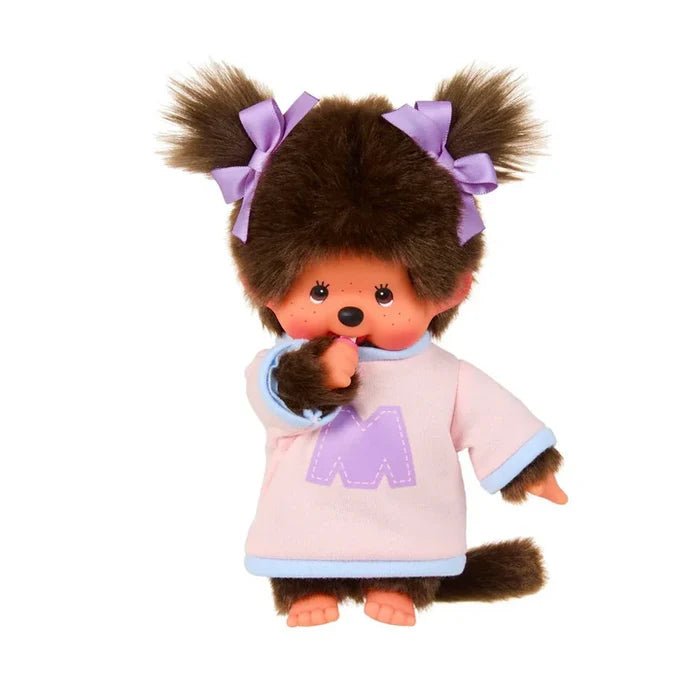 Monchhichi 8 Inch Bi-Colored Sweater Girl Plush Doll Toy