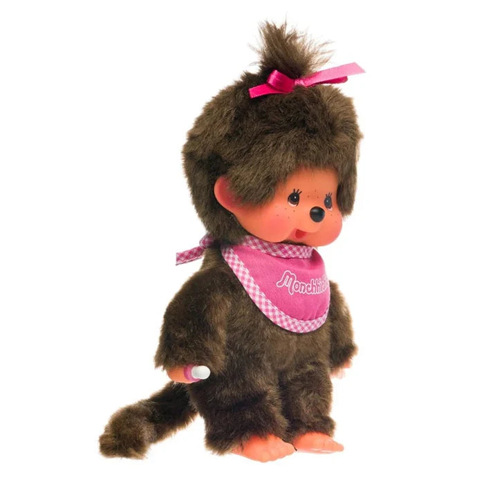 Monchhichi 8 Inch Classic Girl Plush Toy - Pink Bib