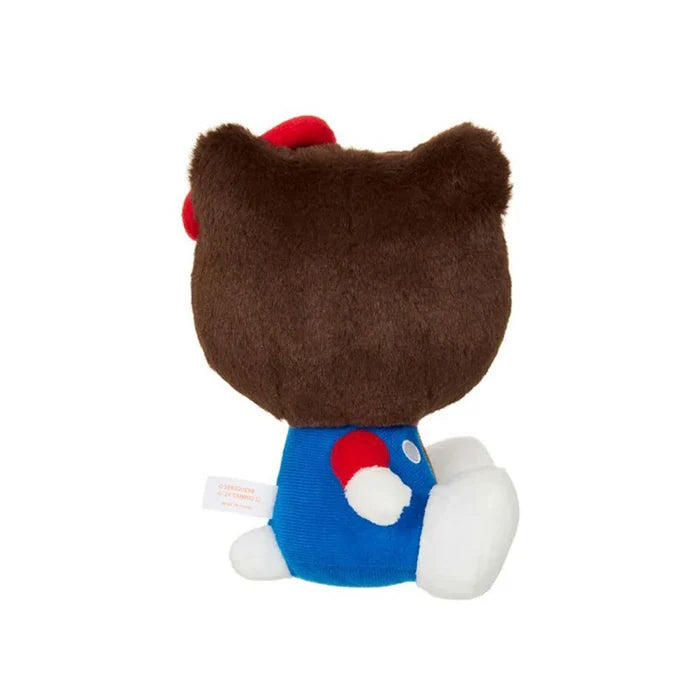 Monchhichi x Hello Kitty 7 Inch Hello Kitty in Overalls Plush Toy