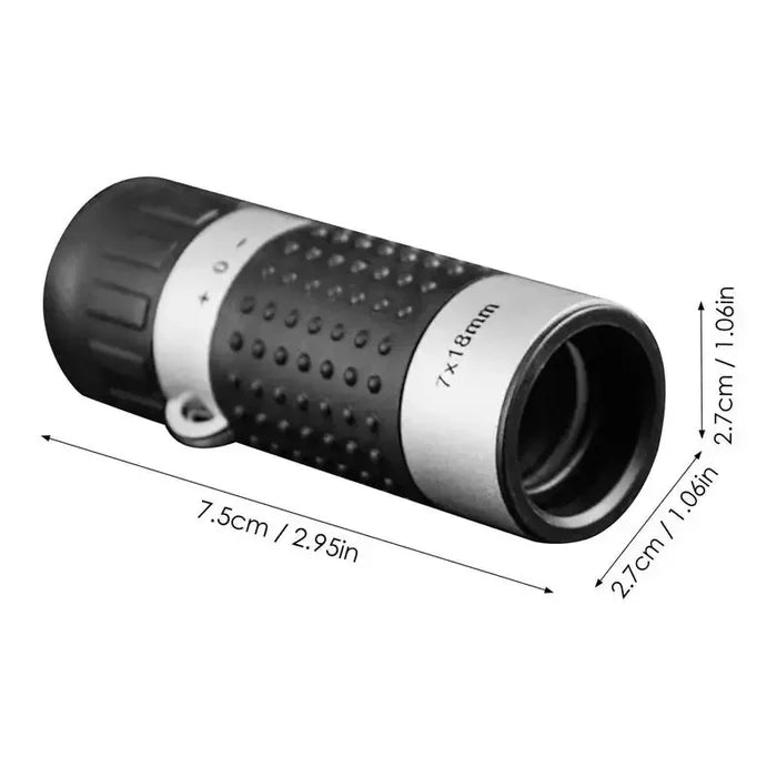 Habicare SS mini 7x18 monocular telescope with crosshairs and rangefinder for outdoor viewing and distance measurement