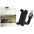 9eight5 motorcycle phone holder mounted on handlebars, secure accessory for holding smartphones and tablets during rides.
