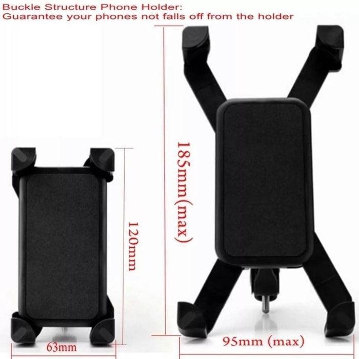 9eight5 motorcycle phone holder attached to handlebars, compatible with smartphones and tablets for secure riding access.