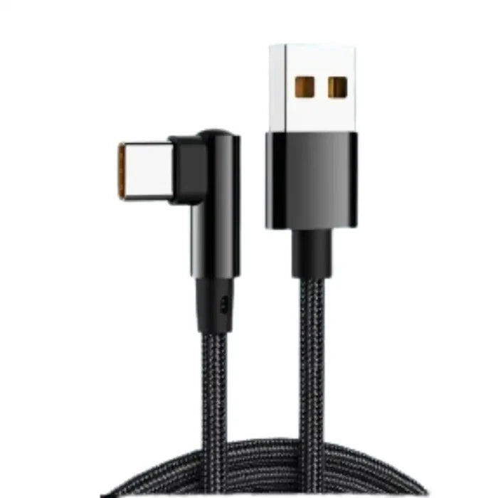 Habicare NNBILI 66W USB-C elbow charger cable for smartphones, showing the cable’s angled connector and compact design.
