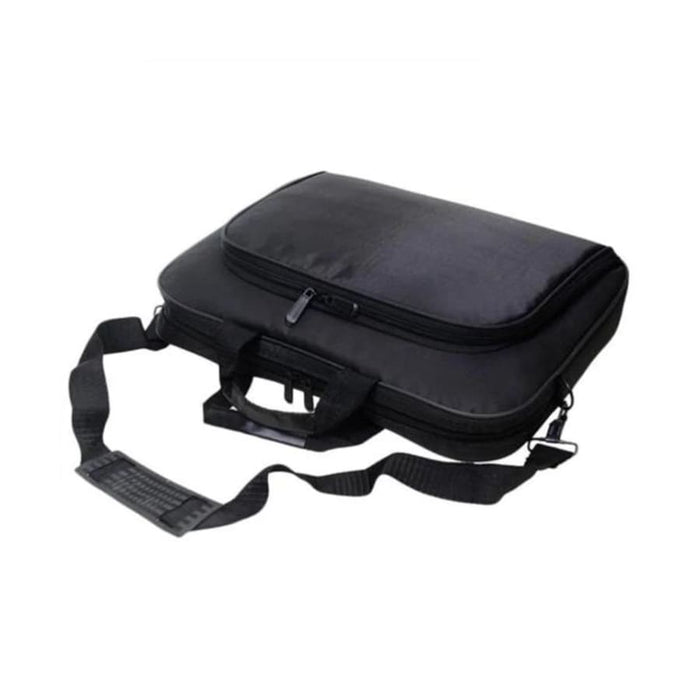 Nylon 17-inch laptop bag by 9eight5 with padded compartment and adjustable strap for secure, stylish carrying.