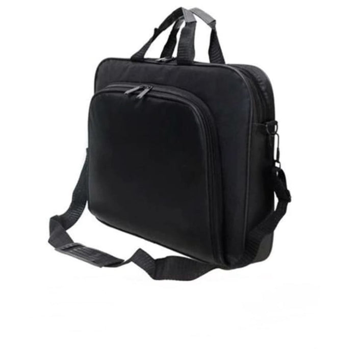 Nylon 17-inch laptop bag by 9eight5 with padded shoulder strap and multiple compartments, designed for easy organization and protection.