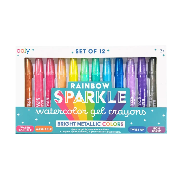 Ooly Rainbow Sparkle: Watercolor Gel Crayons (Set of 12)