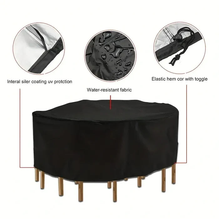 Habicare outdoor garden furniture cover in silver, made of durable material, protects patio furniture from weather elements.