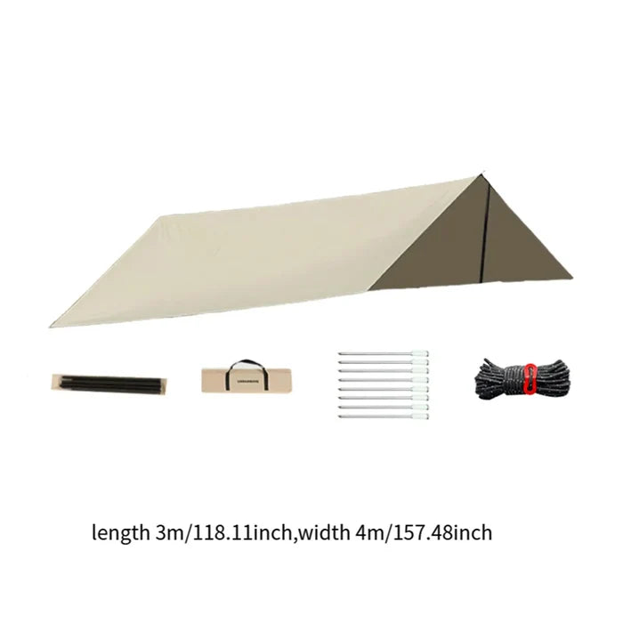 Habicare outdoor portable waterproof tarp, 3m x 4m, in three colors, ideal for camping, covering, or outdoor protection.