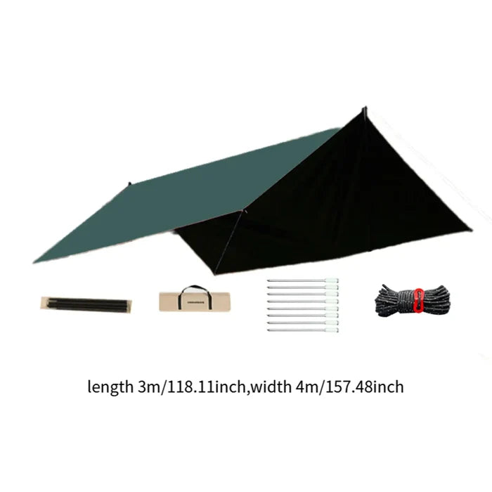 Habicare outdoor portable waterproof tarp, 3m x 4m, in three colors, weather-resistant and lightweight for outdoor use